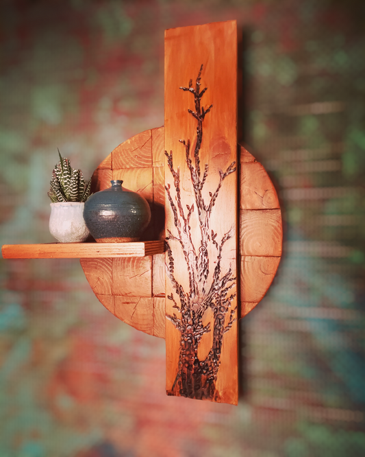 Zen Wall Art/shelf-(brown)